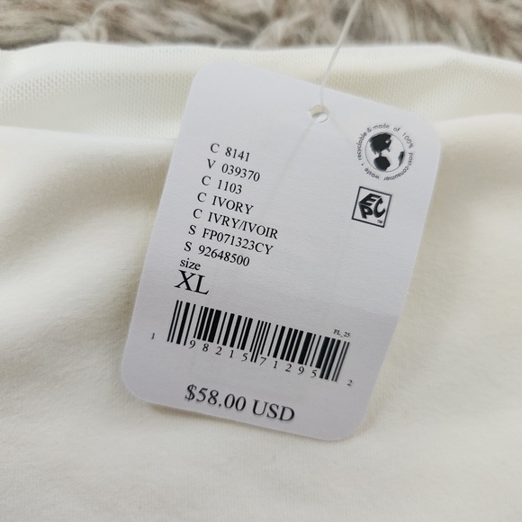 Free‎ People Off To The Races Off The Shoulder Bodysuit White Women's Size XL - Picture 4 of 7